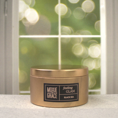 Sweet Tobacco 5oz Candle in Copper by Moxie & Grace — a rich, warm blend of tobacco, vanilla, honey, amber, and dark musk