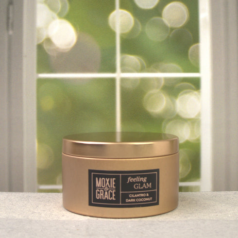 Coconut Milk & Honey 5oz Candle in Copper by Moxie & Grace — a soft, creamy blend of coconut milk, honey, vanilla, and warm musk