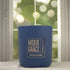Dry Gin & Cypress 12oz Candle in Navy by Moxie & Grace — a sophisticated blend of juniper, cedar, cypress, and leather-inspired notes