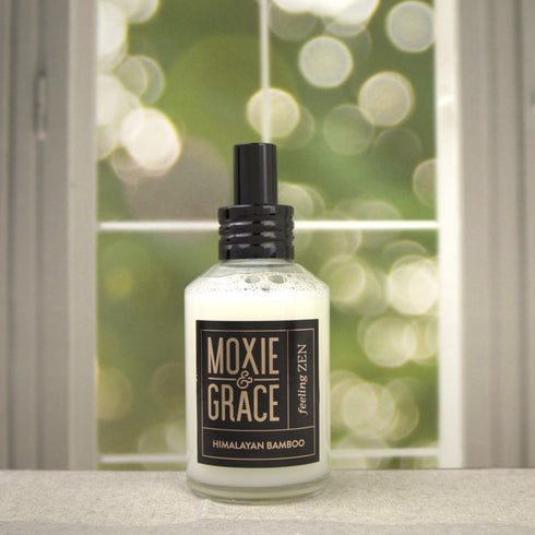 Himalayan Bamboo 4oz Room Spray by Moxie & Grace — a serene, spa-inspired blend of bamboo, verdant florals, lemon, and pine