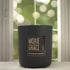 Red Ginger & Saffron 12oz Candle in Black by Moxie & Grace — a vibrant blend of ginger, saffron, lemon, amber, patchouli, and cedarwood