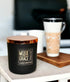 Toasted Pumpkin Spice 12oz Candle in Black by Moxie & Grace — a cozy blend of pumpkin, cinnamon, nutmeg, clove, and vanilla