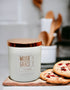 Brown Sugar & Fig 12oz Candle in White by Moxie & Grace — a warm, indulgent blend of brown sugar, fig, vanilla, and soft musk